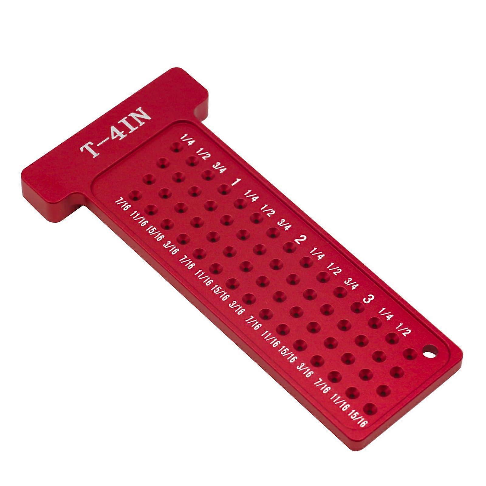 Woodworking T Square Aluminum Alloy Ruler with Precision Scale for Quick Marking and Hole Positioning
