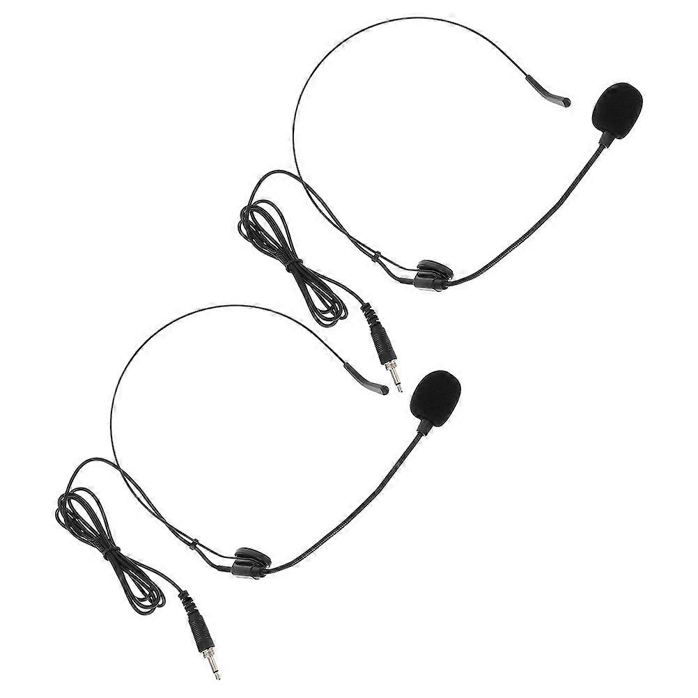 Wired Microphone Condenser Microphone for Speaking Use 2Pcs Headset Mic