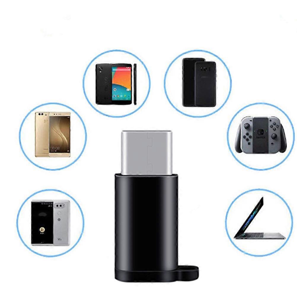 USB Type C Adapter Micro USB Female Converter for Data Transfer Black
