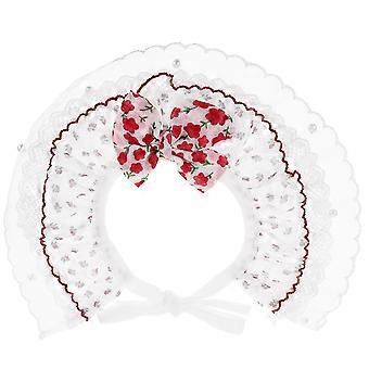 Precioso collar decorativo para gatos, de poliéster blanco.