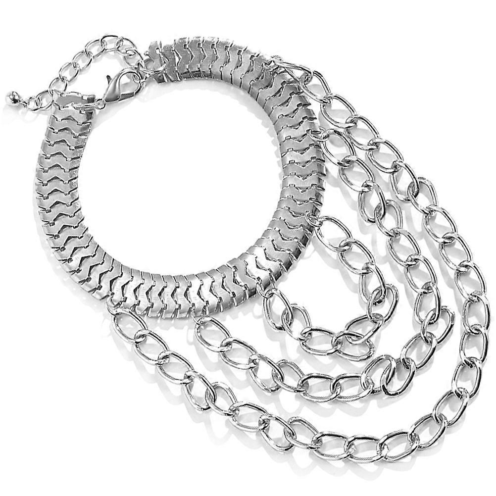 Silver High Heel Chain Shoe Decoration for 2Pcs Ankle Accessory