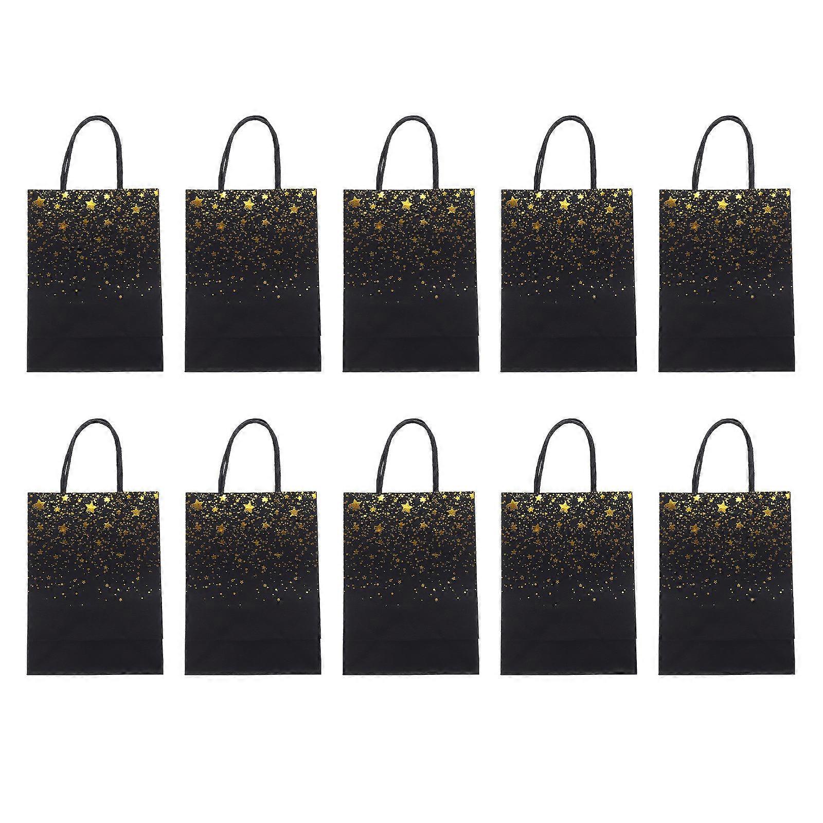 Gift Paper Bags with Star Pattern for Candy Storage 10Pcs Graduation Set