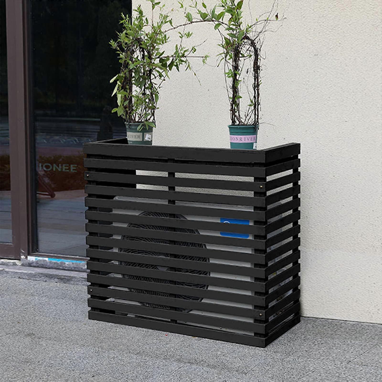 Air Conditioner Cover WeatherResistant Solid Wood Outdoor AC Unit Protector Privacy Screen