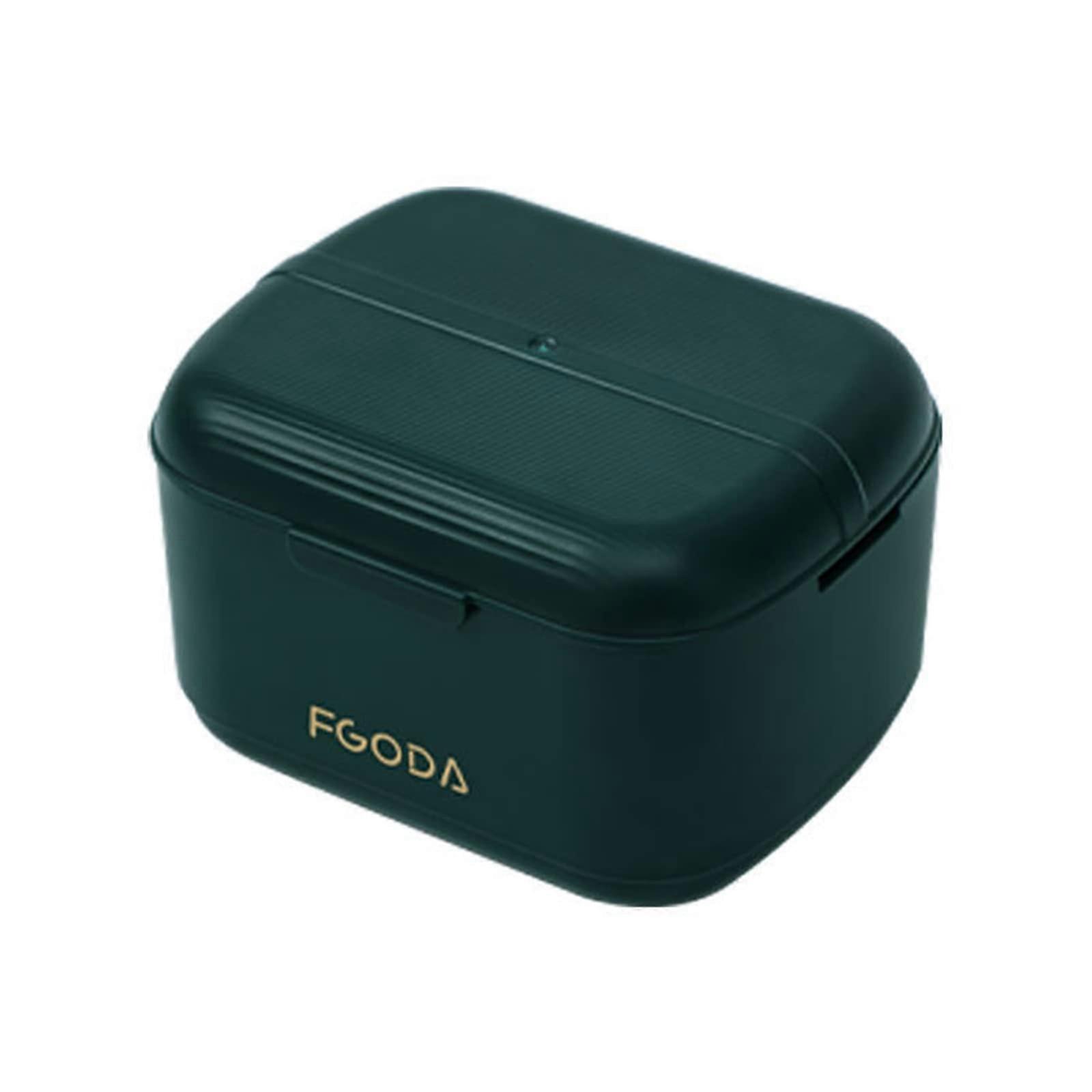 Orthodontic Retainer Case Denture Bath Box with Double Layer Easy Cleaning Strainer for Braces