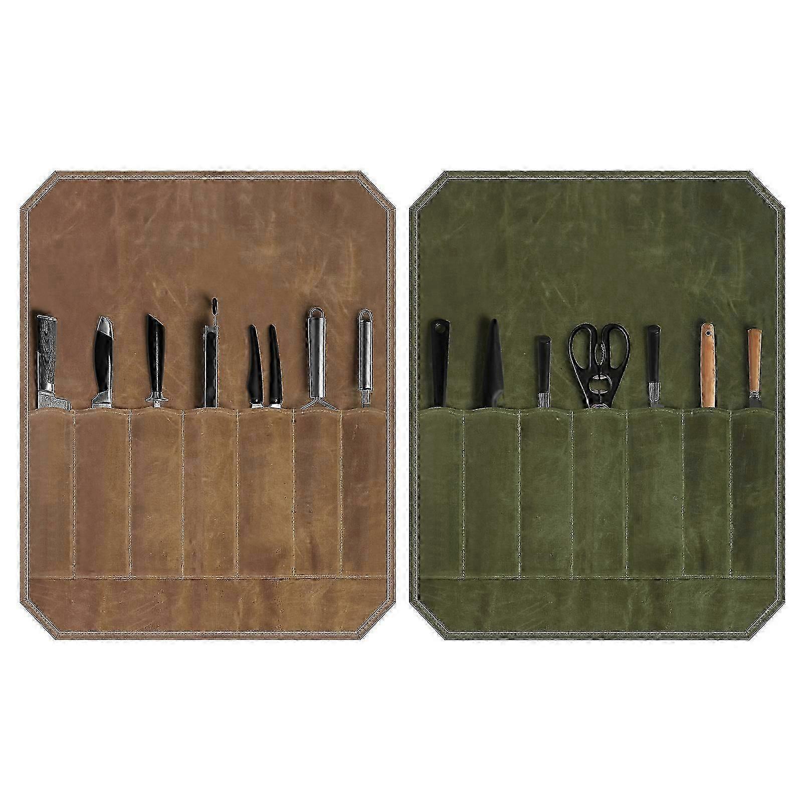 Chef Knife Bag Roll Waterproof Foldable Kitchen Culinary Storage Tool Protection Fg