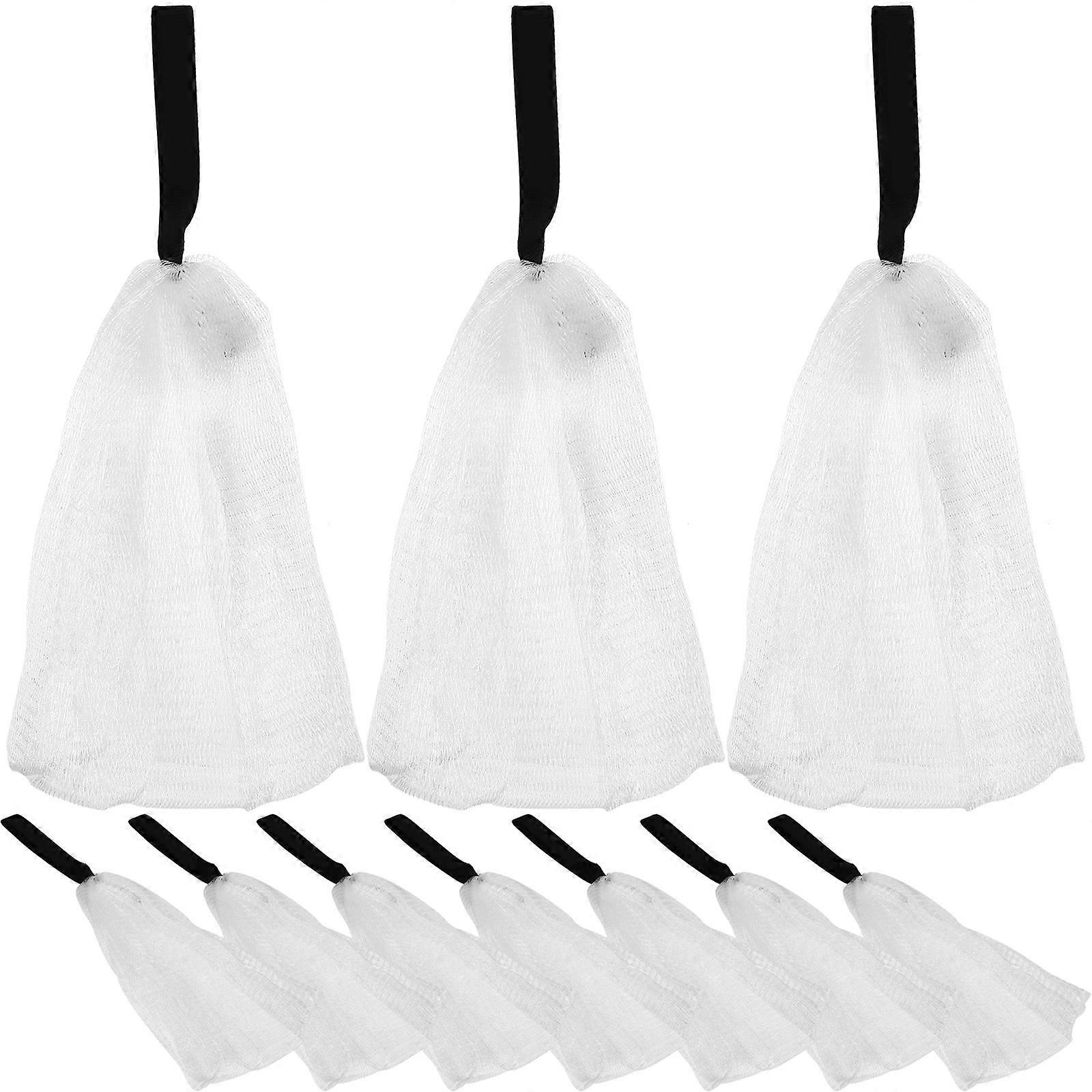 Double-Layer Soap Pouches White Bathing Soap Bags for Bathing Use 40Pcs