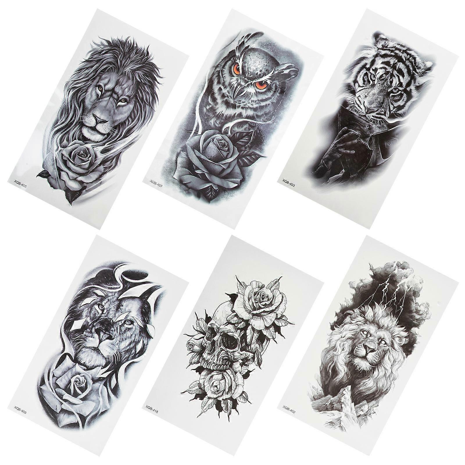 Waterproof Tattoo Decals Unique Decals Temporary for Daily Life Removable 6Set