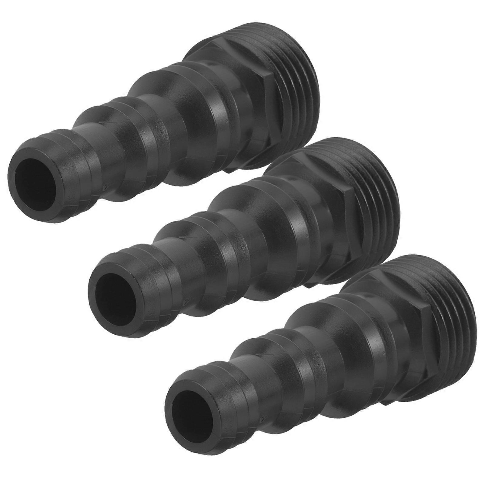 Black Plastic Bamboo Segment Hose Connector for 3Pcs Garden Use