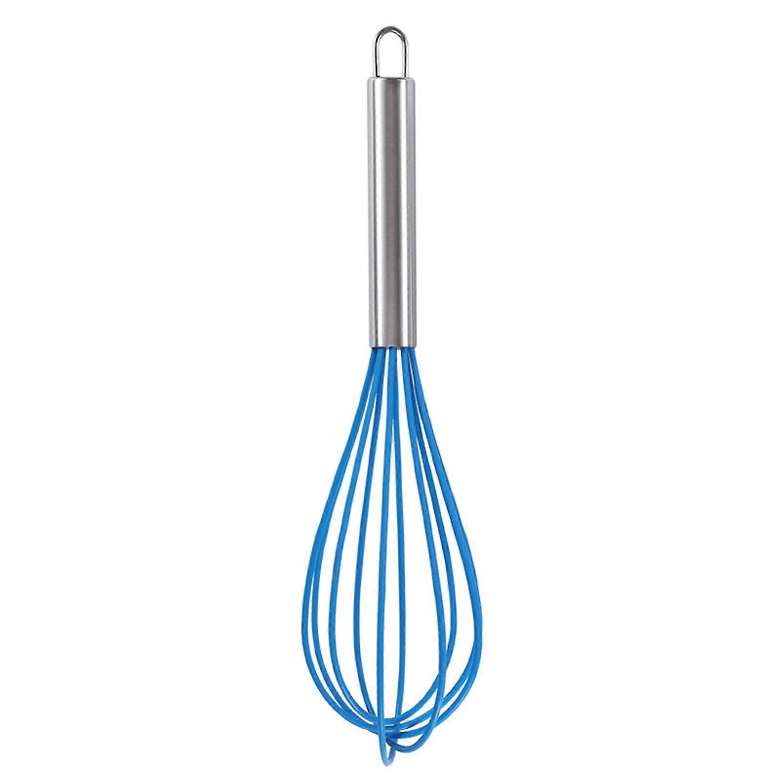 Silicone Whisk Egg Beater Rust Resistant Soft Head for Baking Mixing and Blending Kitchen Tool