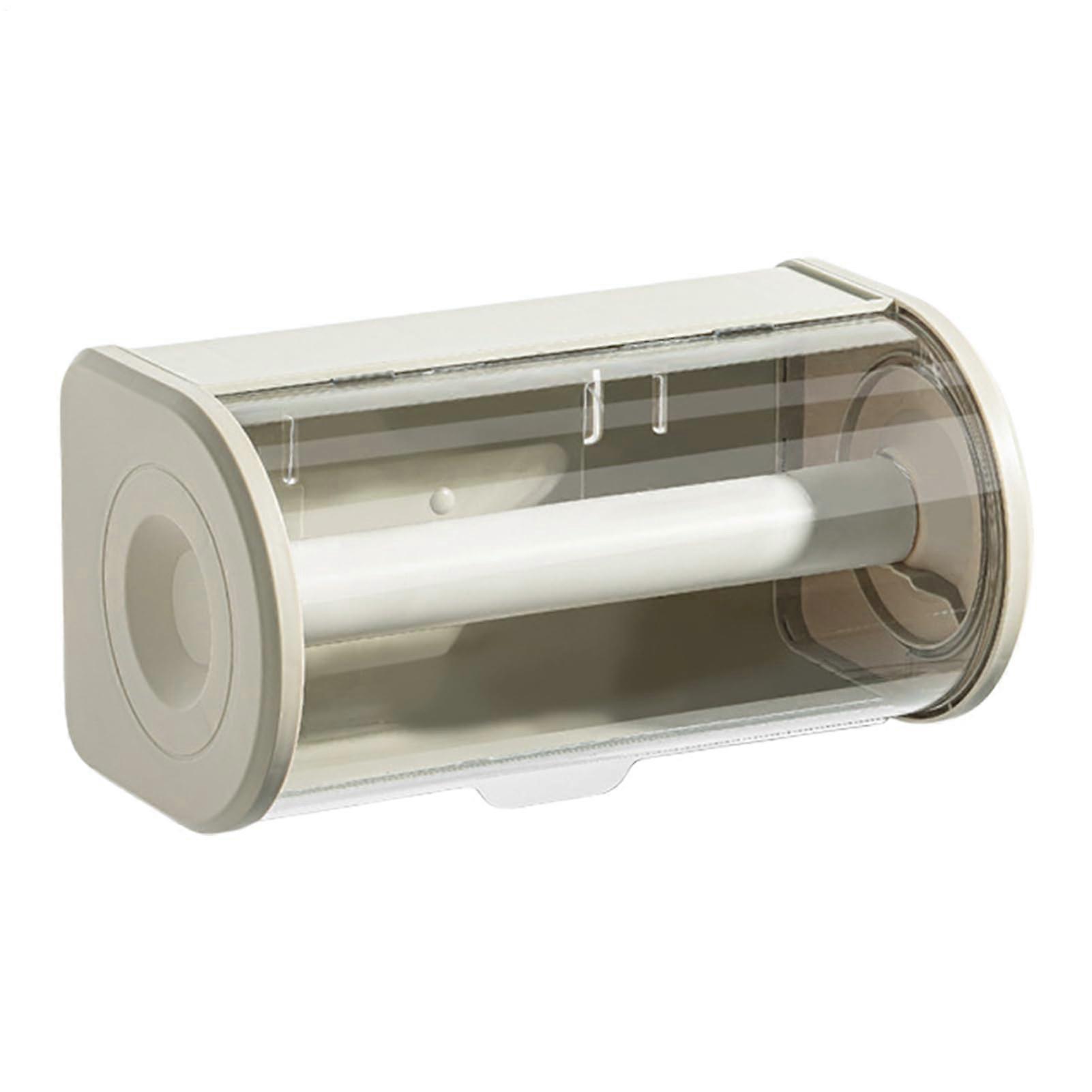 Wall Mounted Paper Towel Holder with Dustproof Waterproof Lid and Space Saving Kitchen Storage