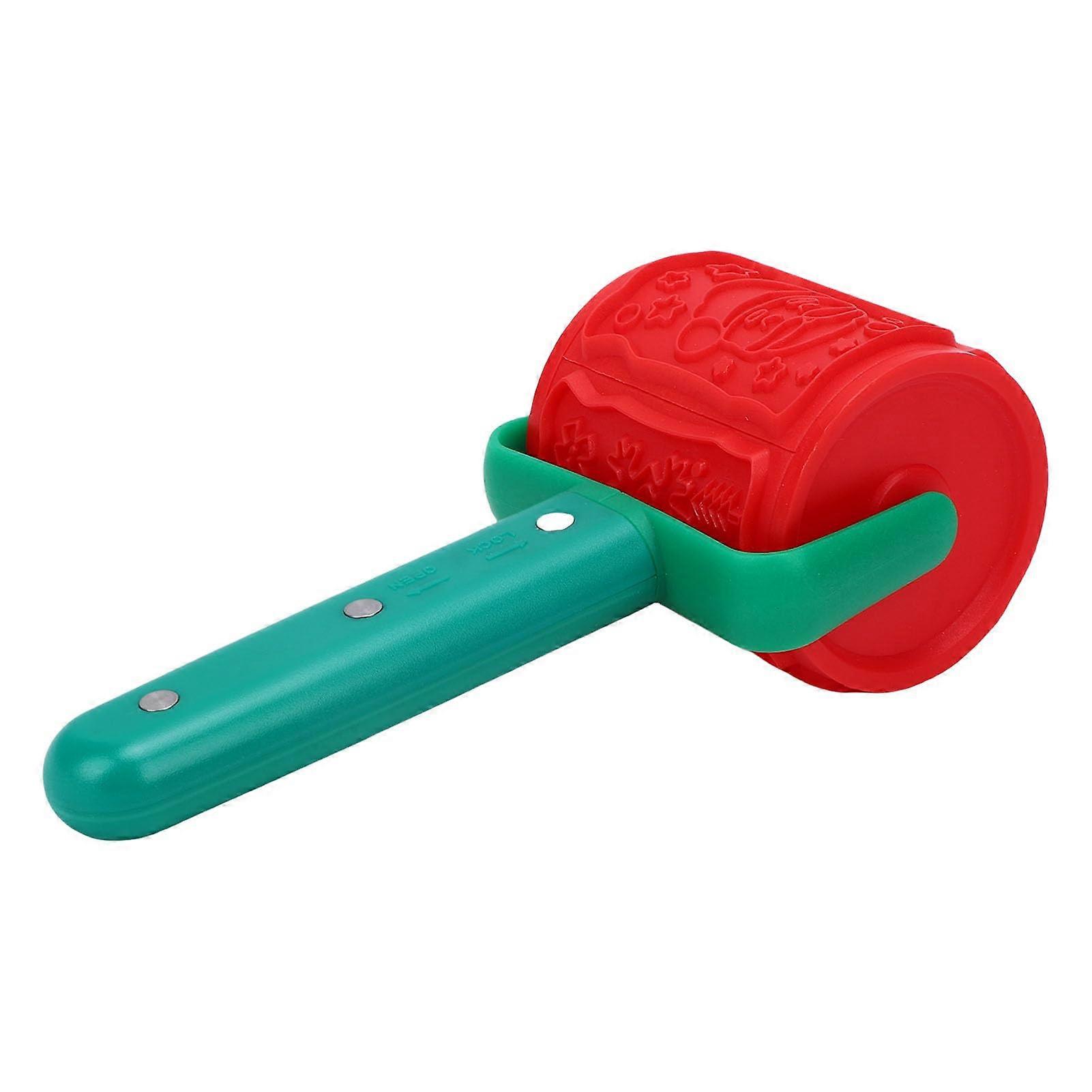 Christmas Embossed Rolling Pin with 12 Festive Designs and Quick Pattern Change for Holiday Baking