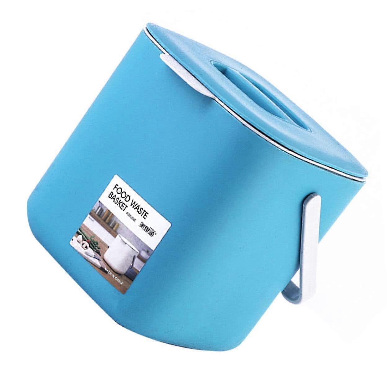 Plastic Trash Can Recycling Bin with Lid for Kitchen Bathroom WetDry Separation Blue