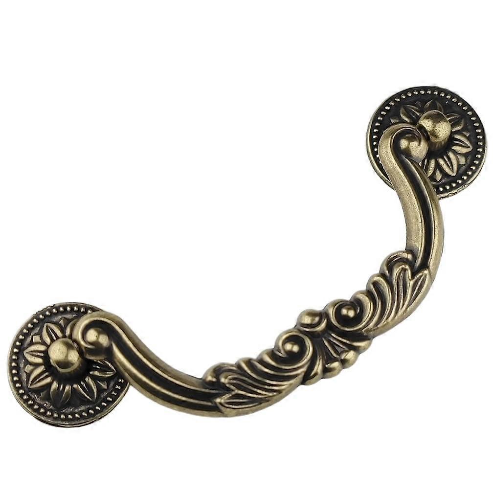 4Pack Vintage Drawer Pull Handles Antique Bronze 128mm Rustic Cabinet Knobs Large Swing Ring