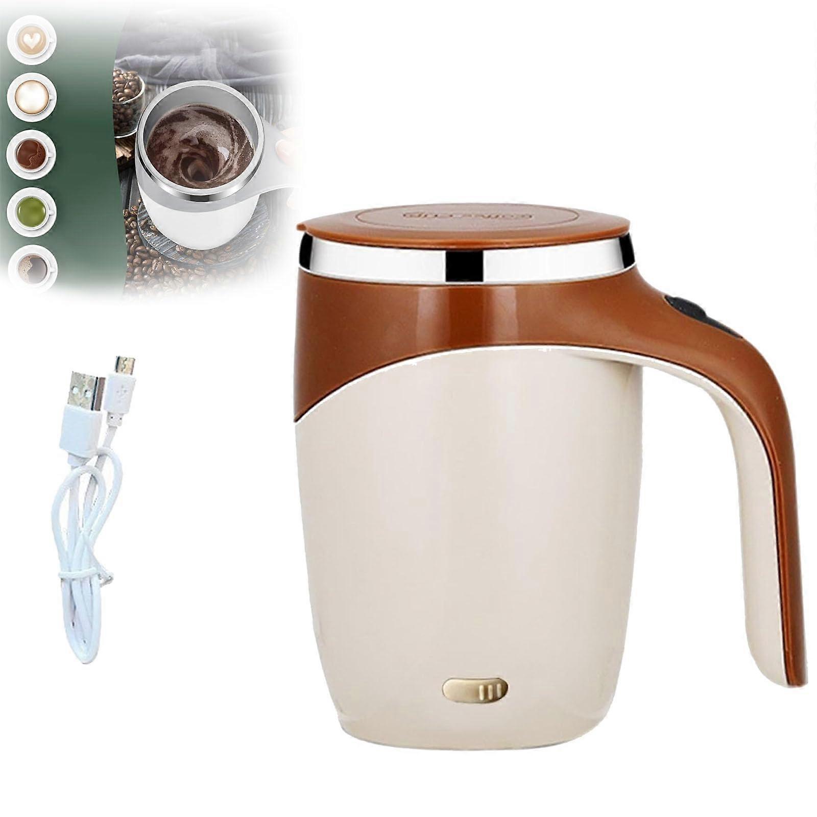 Self Stirring Mug with Automatic Magnetic Stirring, USB Rechargeable DoubleLayer Thermal Travel Cup