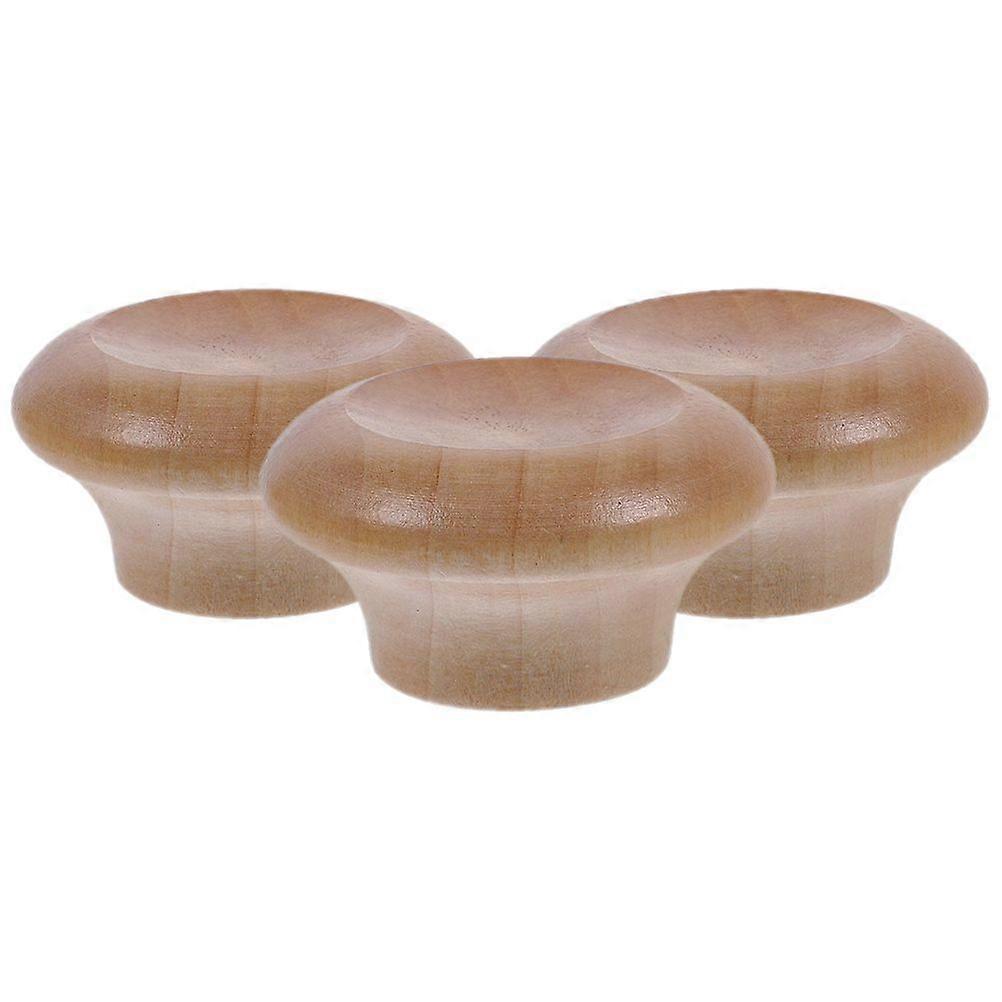 3pcs Solid Wood Pot Lid Knobs Heat Insulated Pan Lid Holding Handle Replacement
