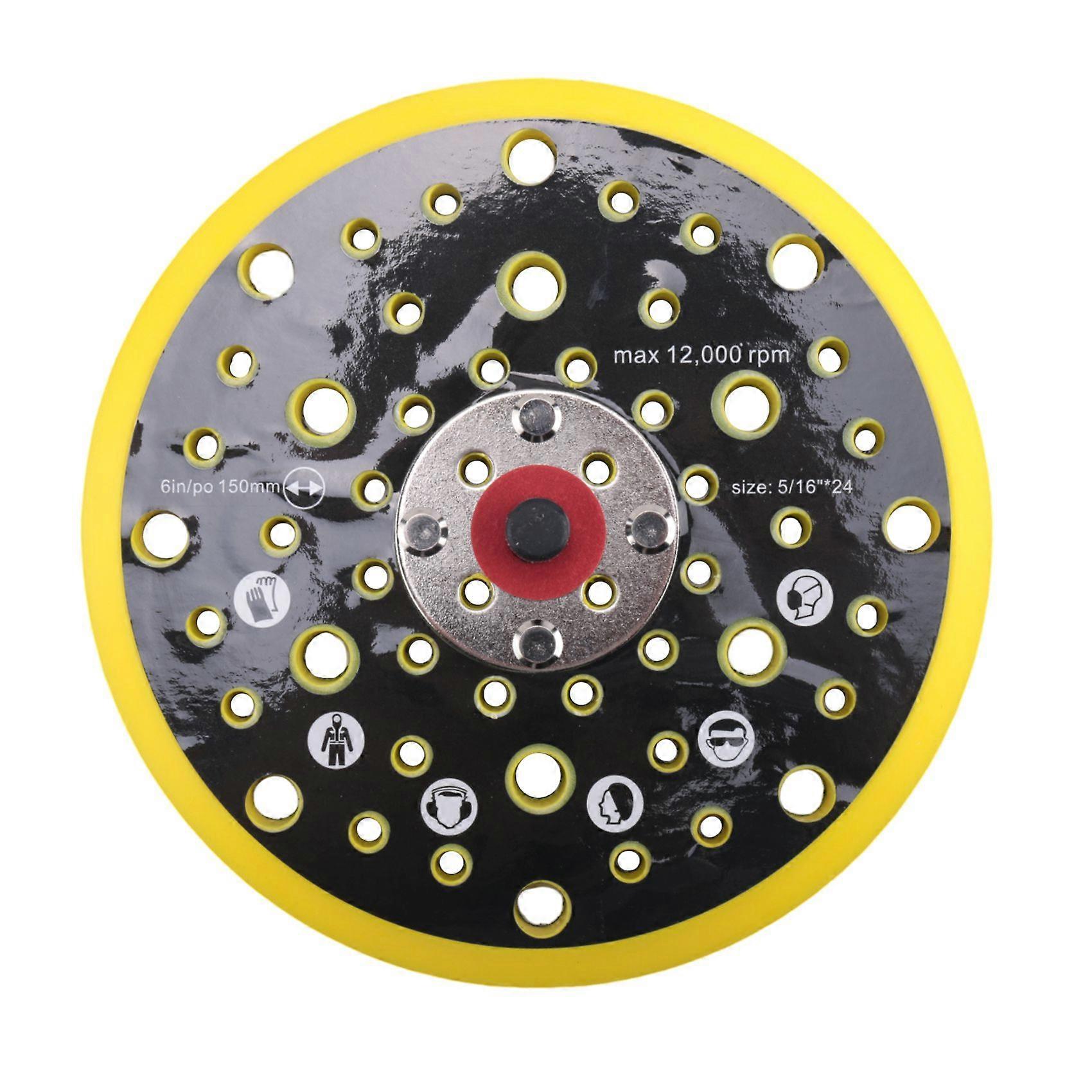 150mm 5/16 Thread 52 Hole Medium Density Random Orbital Hook & Loop Backing Pad Compatible with CER