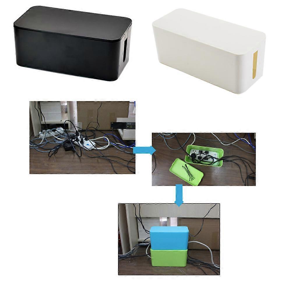 Power Strip Organizer Plastic Box for Power Cord Management White