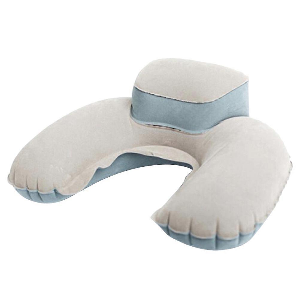 Inflatable Pillow U Shape Head Neck Cushion for Sleeping Use Grey Pillow Cushion