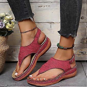 Damen-Sandalen, flache Sandalen, Sommer-Flip-Flops, Keilabsatz-Sandalen, lässige Flip-Flops, Strandsandalen, Größen 35–43