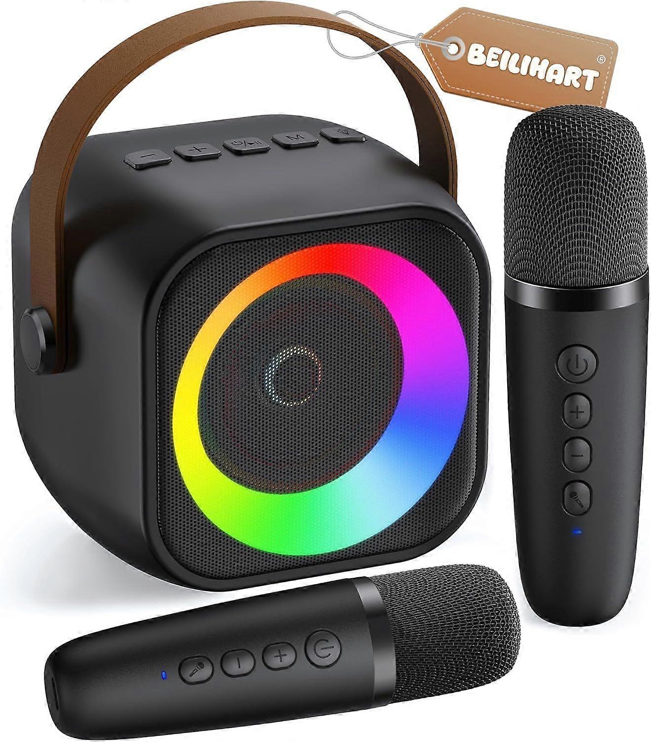 Mini Karaoke Machine, Portable Bluetooth Karaoke Speaker with 2 Wireless