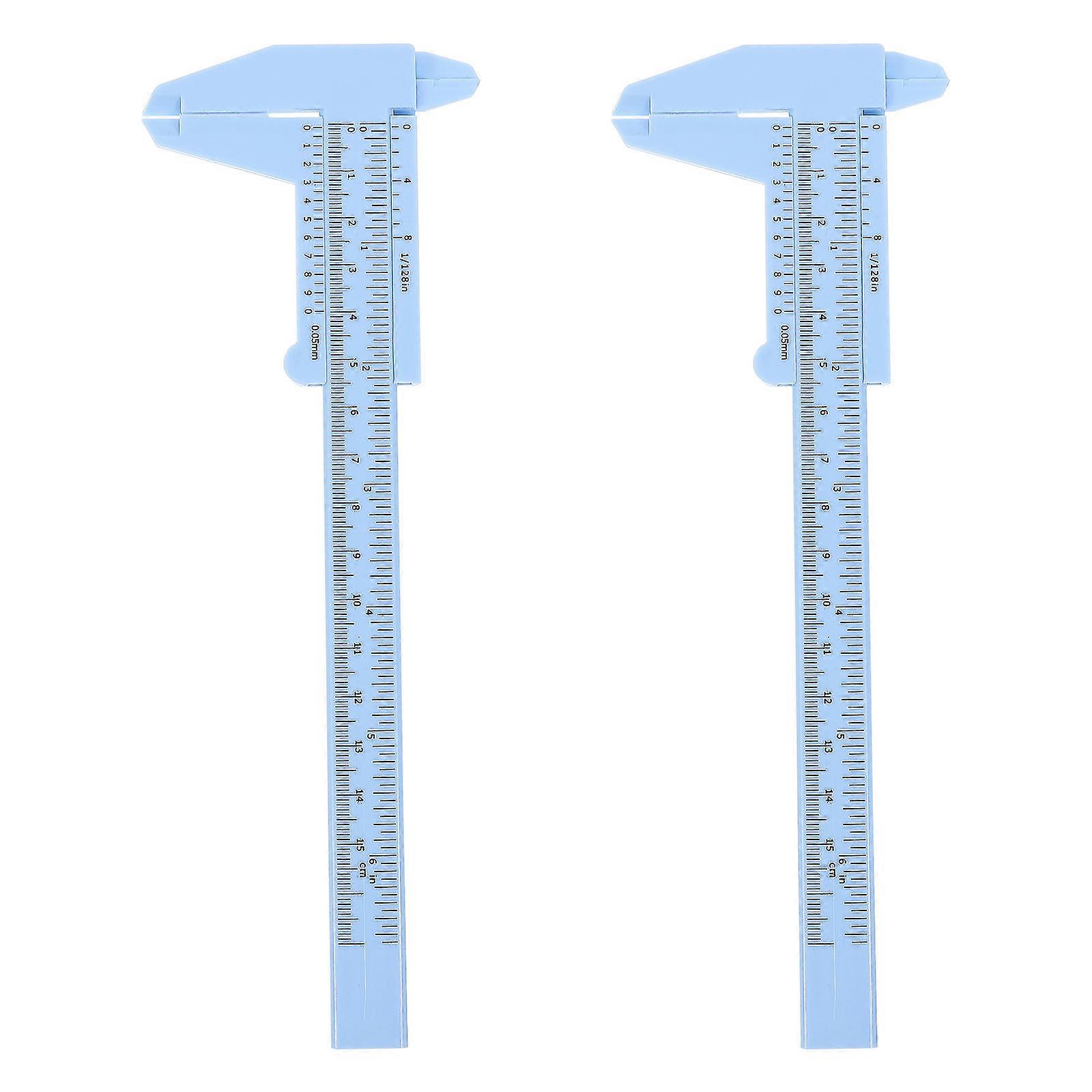 Plastic Eyebrow Measuring Ruler Makeup Tool for Measuring Use 2Pcs Blue