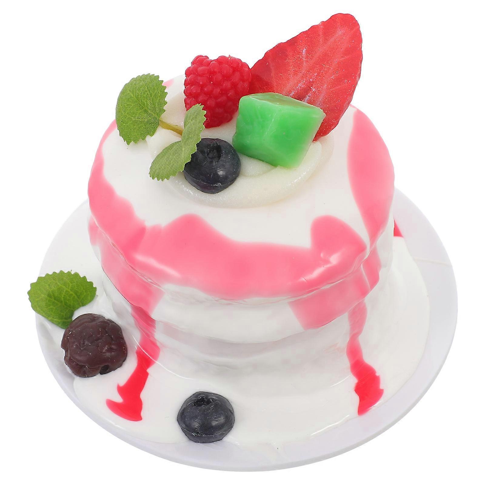 Red Simulation Cake Model for Display Decorative Piece Dessert Model