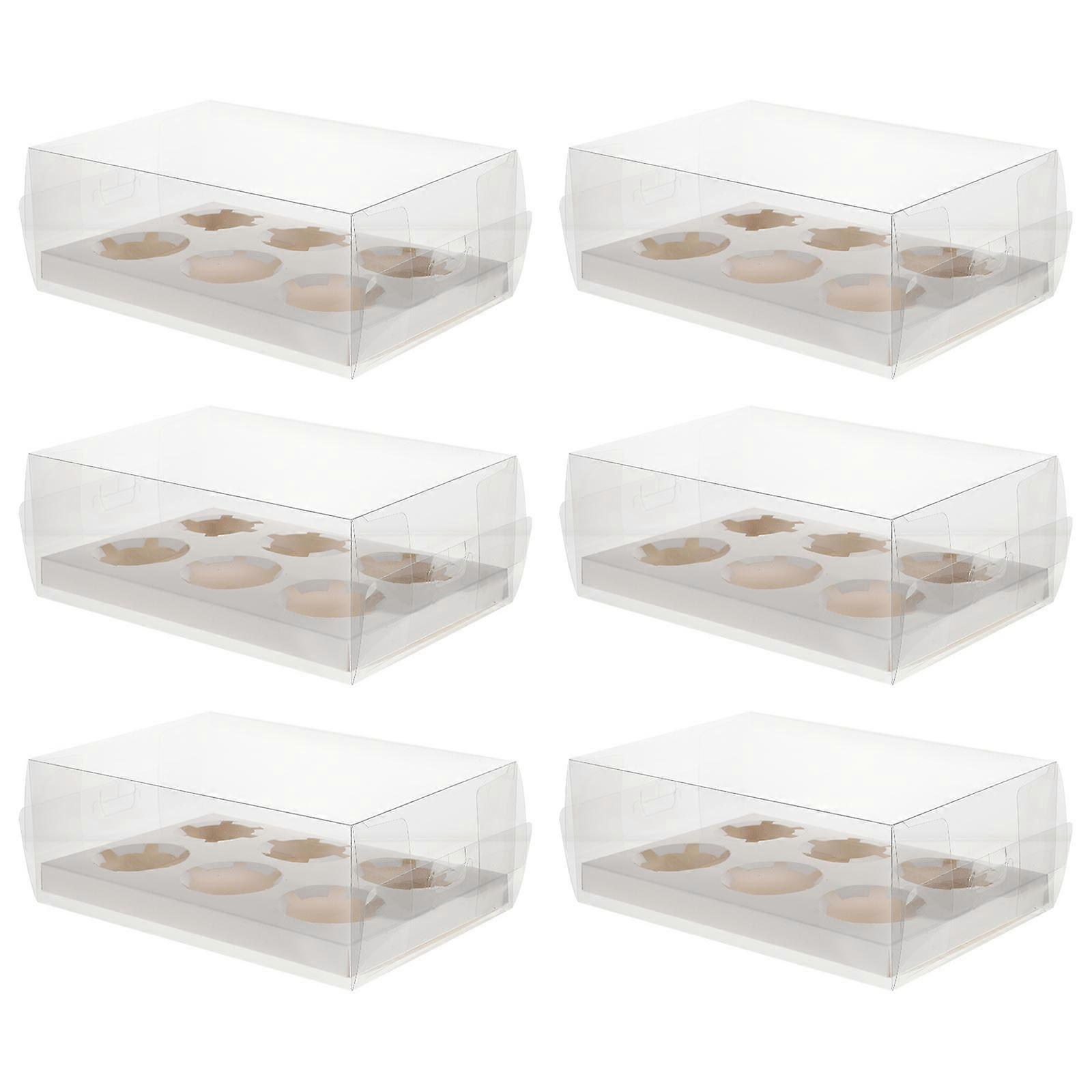 Cake Packaging Boxes Transparent Cake Boxes for Storage 6Pcs Portable Dessert
