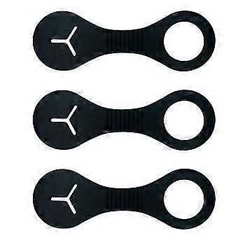 Dog Poop Bag Holder for Pet Waste Carrying 3Pcs Durable Black PVC Clips