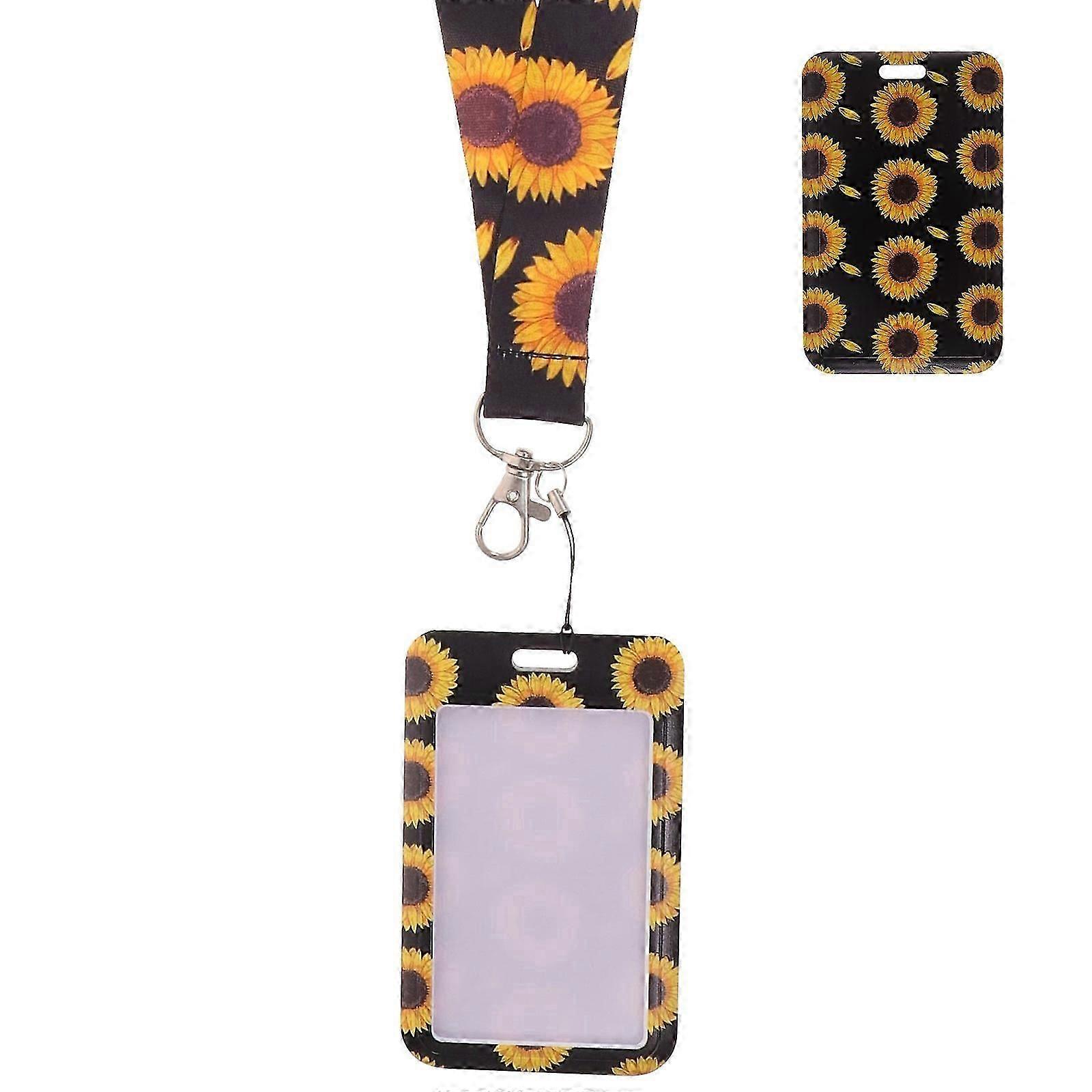 Multi-color Rectangle ID Badge Holder with Lanyard, Secure Storage, 1 Set