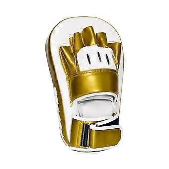 PU Leather Boxing Hand Foot Targe Light Weight Breathable Punching Mitt Pad For Adults Kids Karate Kickboxing Practice  WHITE glod