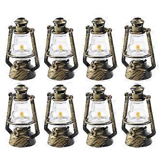 8pcs mini casa querosene luzes fadas jardim querosene lâmpadas retro decoração