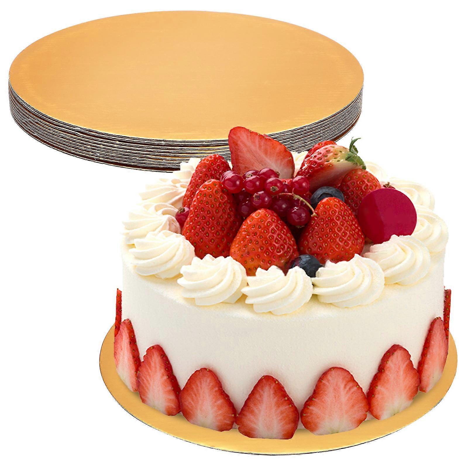 Golden Cake Base Corrugated Paper Board for Cake Decorating 10Pcs