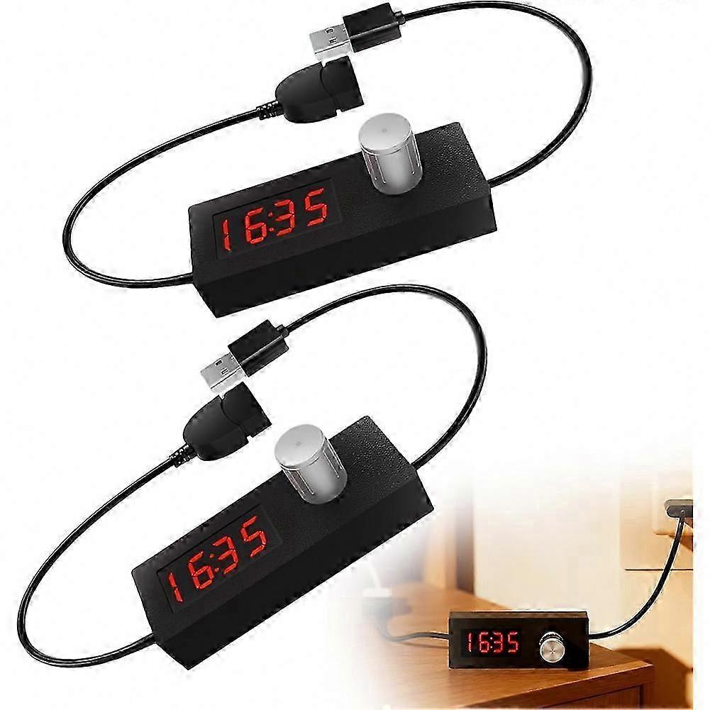 2-Pack USB Timer Socket Cable: 5V 2A Countdown Switch with 24-Hour Adjustable Timer and Auto Off Feature