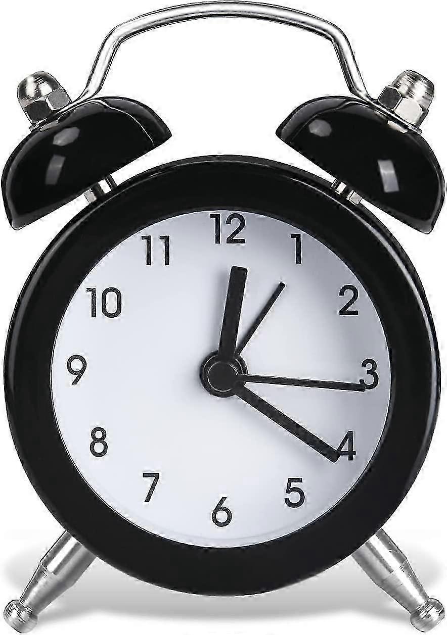 Mini Alarm Clock, Bedside Clock Battery Powered Non-Ticking Desk Clock