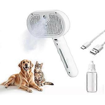 3 In 1 Pet Grooming Brush with Steam and Spray - Hair Removal Comb for White