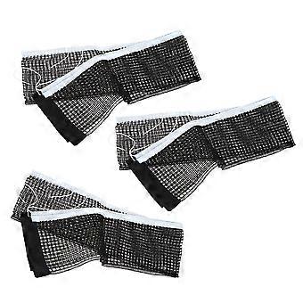 3PCS Tragbares Outdoor-Tischtennis-Ersatznetz Nylon-Regulierungs-Pong-Netz ohne Pfosten (Schwarz)