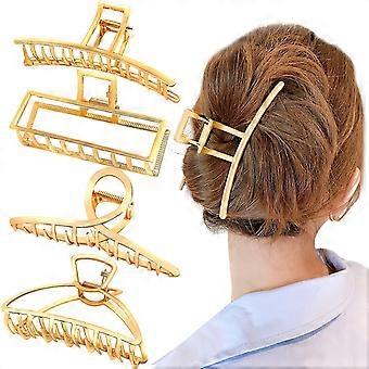 4pcs grandi clip per capelli in metallo - antiscivolo grande oro morsetti per capelli compatibili capelli spessi
