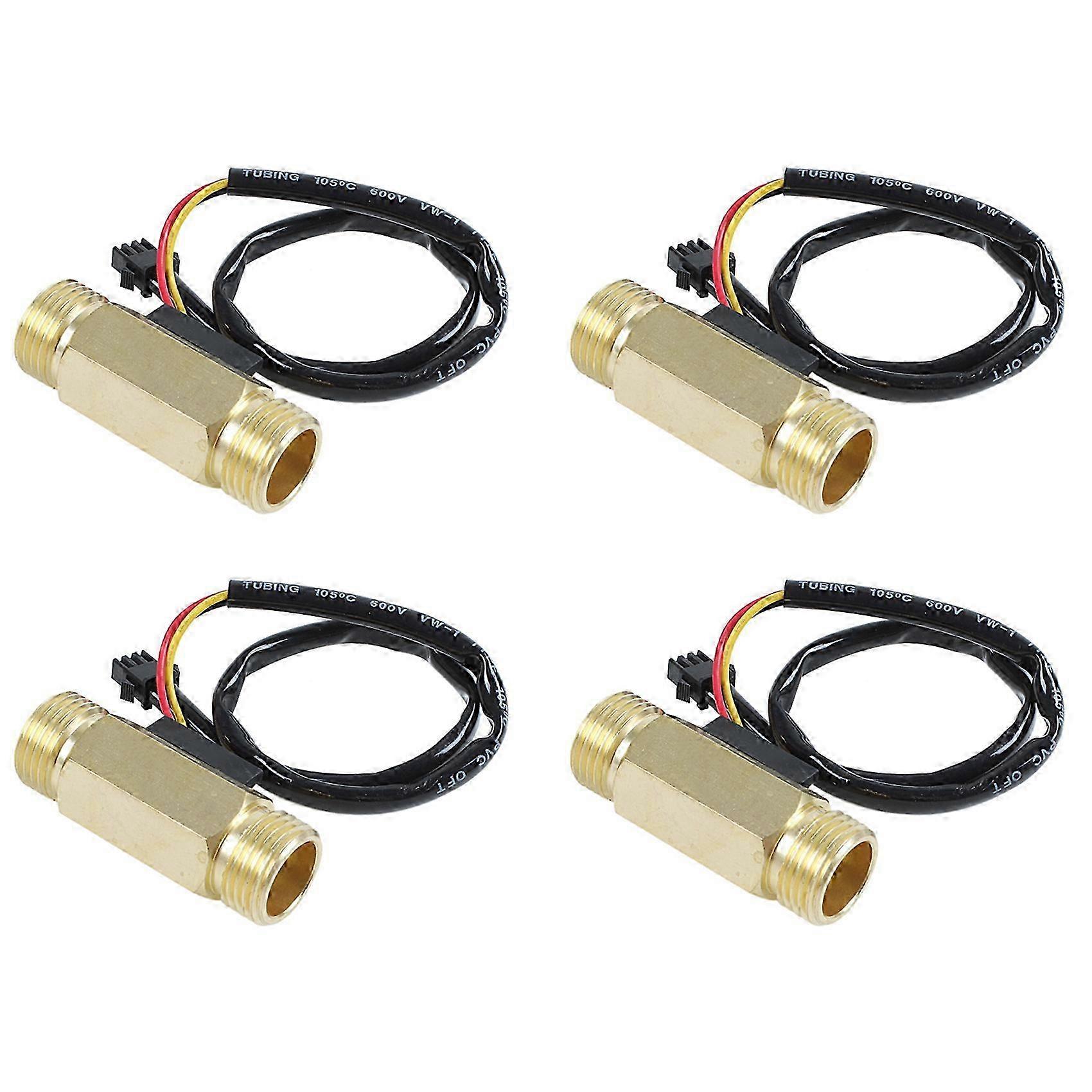 4X 1/2PT Water Flow Sensor Switch Control Meter Flowmeter 1.5-30L/Min