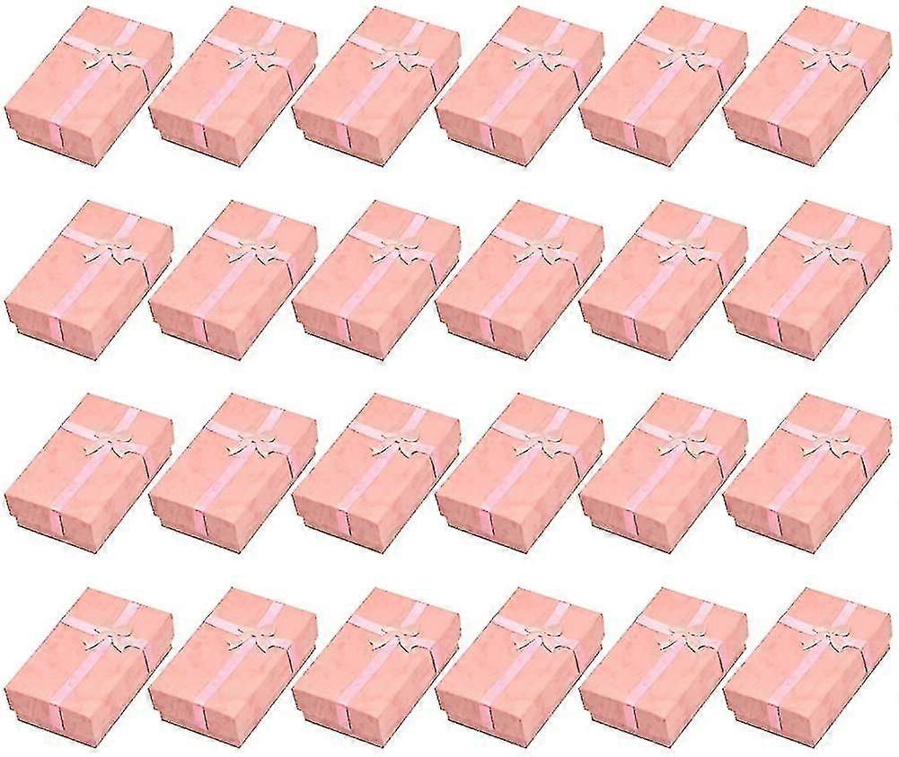24 Pack Jewelry Gifts Boxes, Small Paper Gift Boxes With Bow-knot, Rectangular