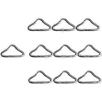 Auspicious-10pcs Metal Triangle Ring Buckle Connectors Trampoline Buckles V- Rings Webbing Bag Clasp Handbag Strap Making Hardware