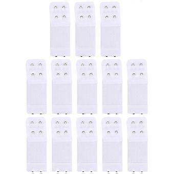 White Elastic Bra Extender for Women Bra Buckle with 2 Hooks 20Pcs Set