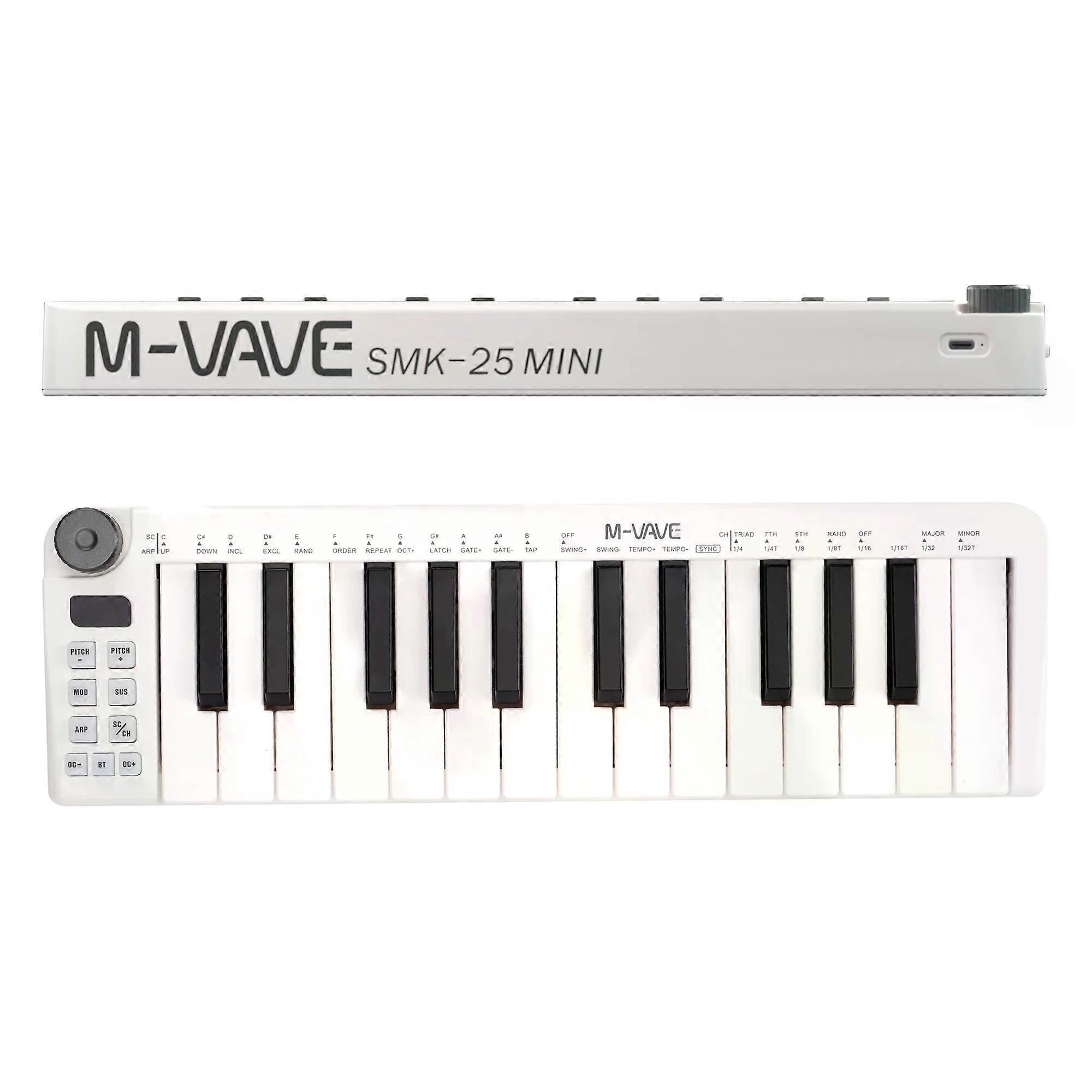 Mini Keyboard Portable Rechargeable 25-Keys Mini Control Keyboard USB Keyboard Controller