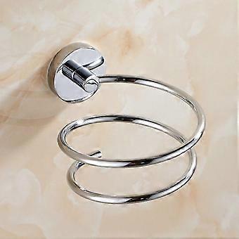 Spiralförmiger Haartrocknerhalter aus silbernem Edelstahl mit Chrombeschichtung Moderner Edelstahl für Küche, Bad, Badzubehör