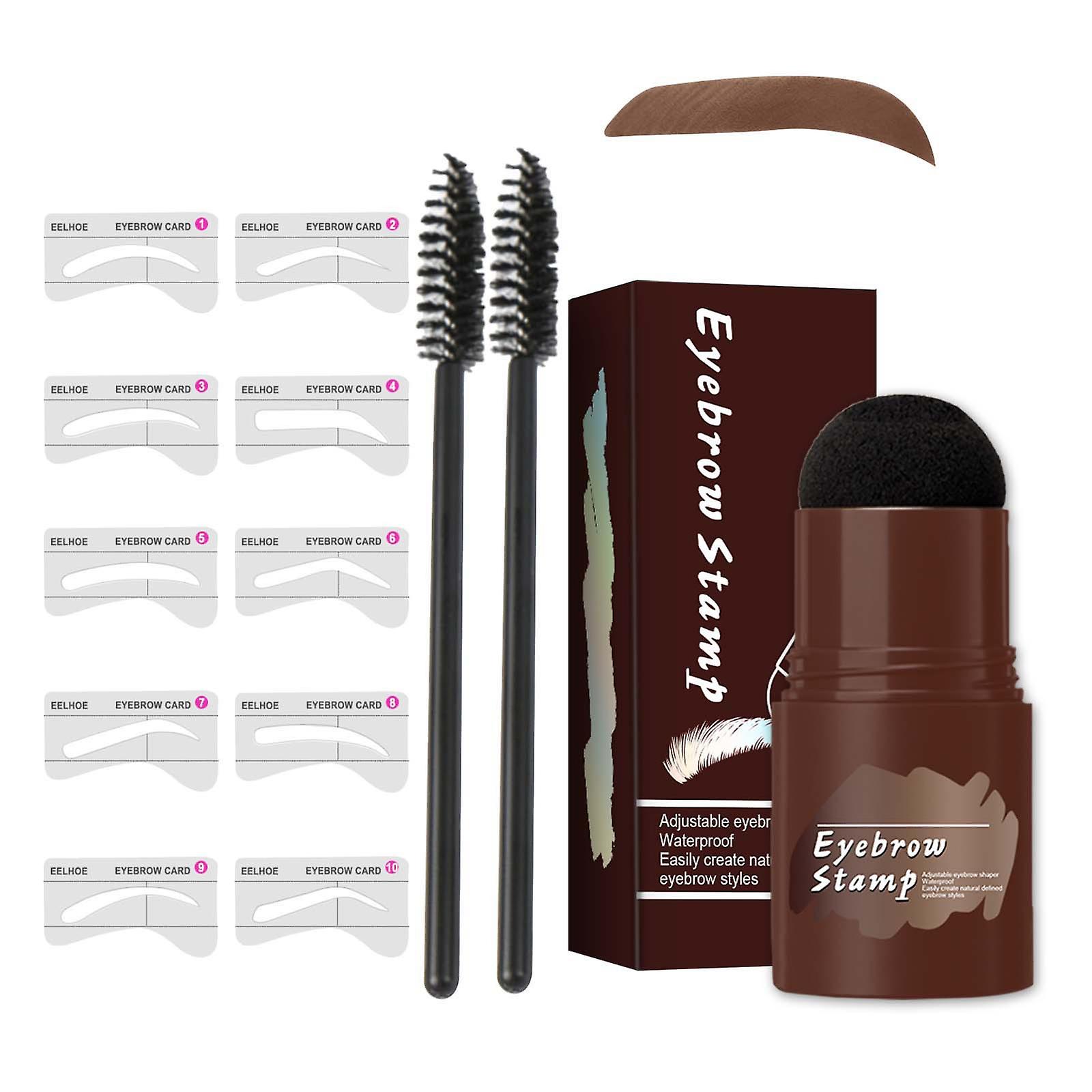 Eyeshadow Palette Eyebrow Stamp And Shaping Kit For Perfect Brow, Eyebrow Stamp Kit With 10 Styles Reusable Eyebrow Stencils