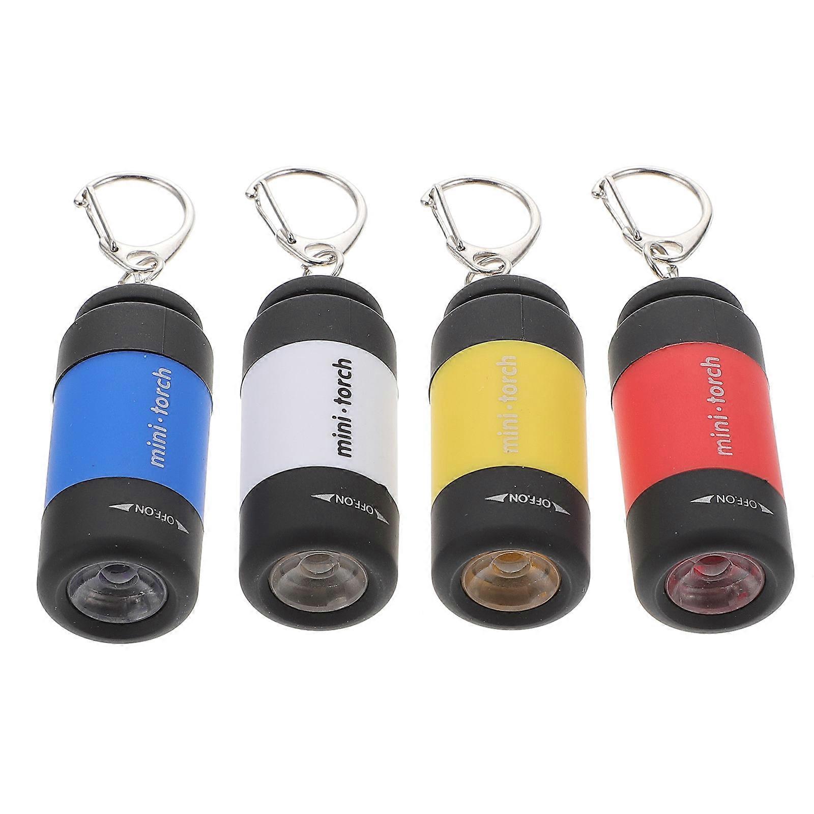 4pcs Mini Keychain LED Flashlight USB Torch Rechargeable Key Ring Flashlights