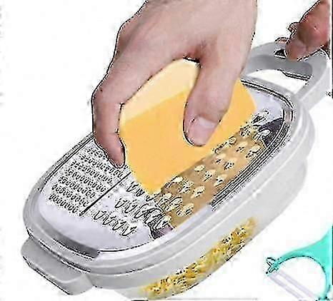 Multi-Function Grater with Container compatible with Cheese, Vegetables, and Ginger