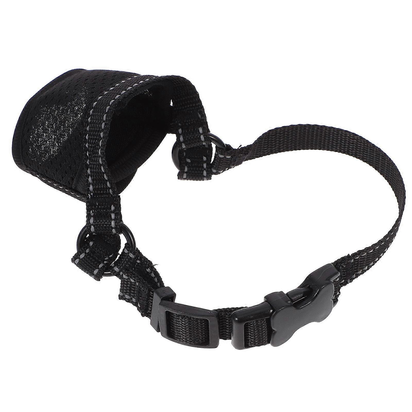 Dog Muzzle Black Anti-Biting Function with Adjustable Strap 3Pcs Set