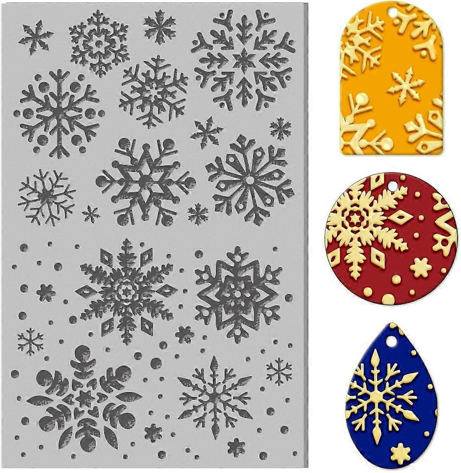 Snowflakes Winter Polymer Clay Texture Sheets Rubber Clay Texture Mats Polymer Clay Texture Tools for Creating Patterns