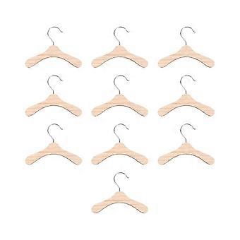 10 Pet Clothes Rack Hangers Wooden Display Holder for Doll Suits Jewelry 22cm