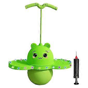 Pogo Ball with Handle Board Bouncing Ball for Outdoor Exercises Indoor Green